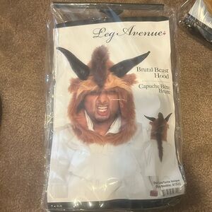 Adult Beast Costume Hood; Halloween Beauty and the Beast